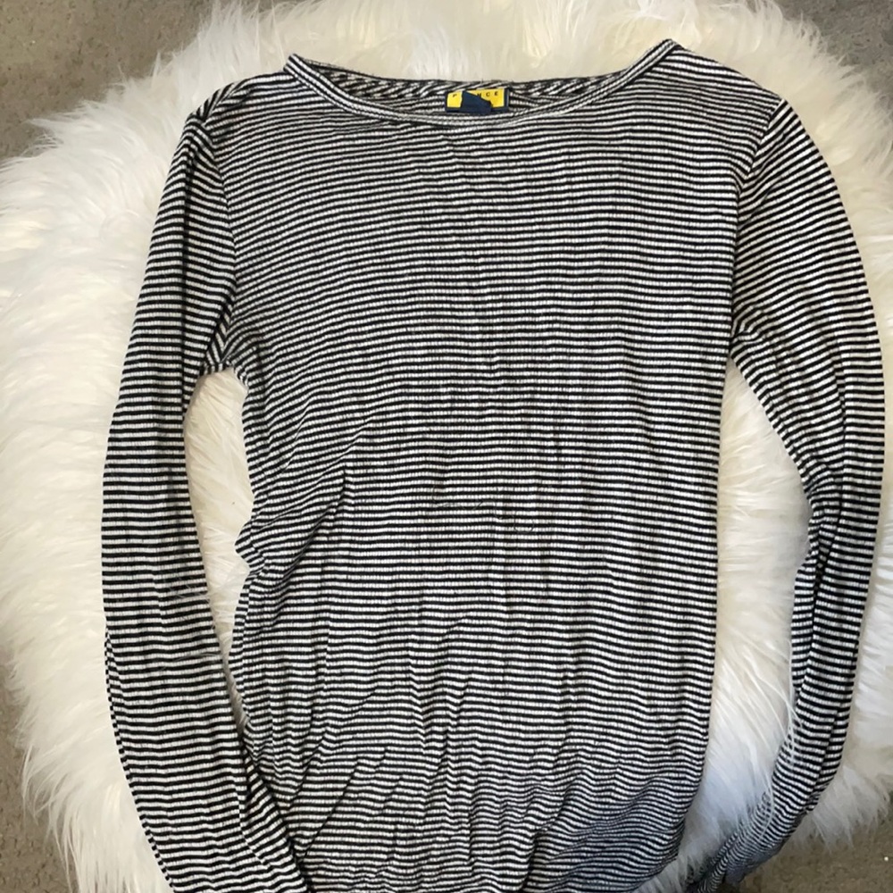 Prince & Fox Striped Black/White Shirt Size Small